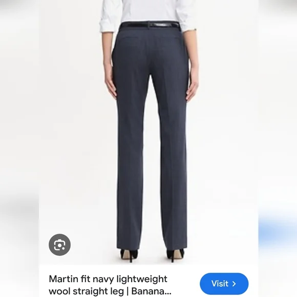 Banana Republic Martin Fit Navy Straight Leg Pants - Picture 2 of 13
